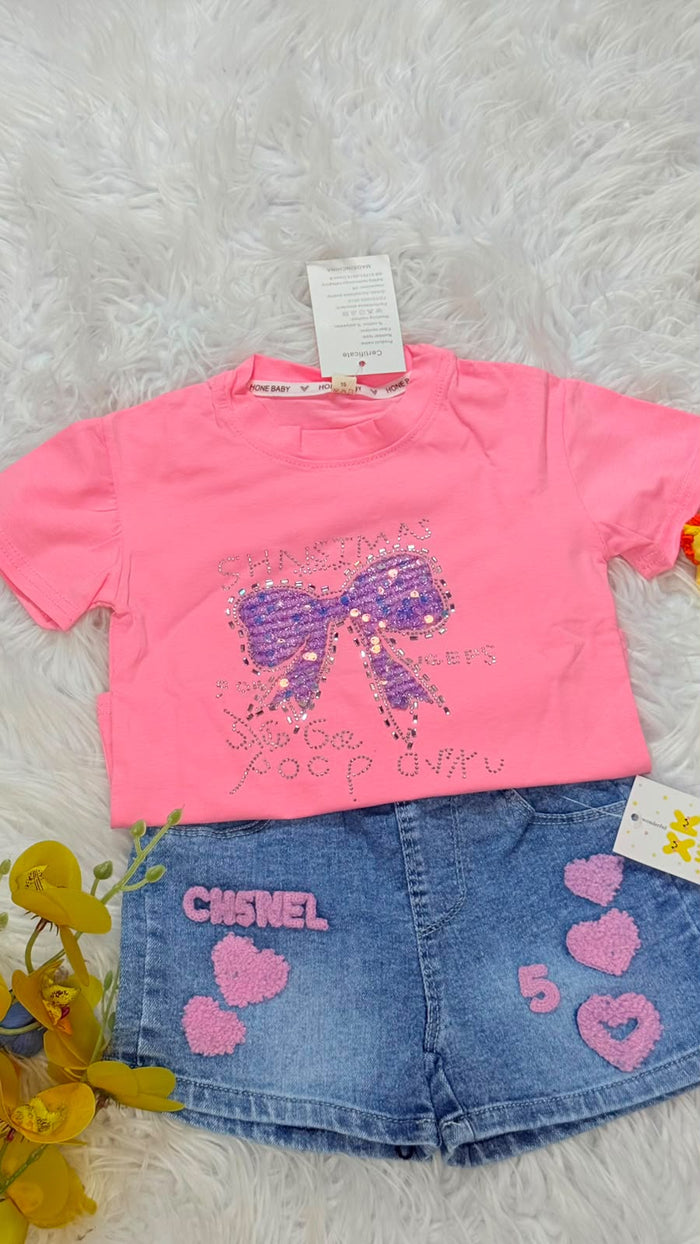 Imported Kids Stylish Top And Pant Set- Rosa