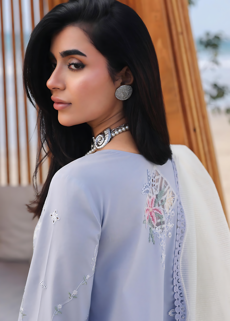 Pakistani Sahil by Qalamkar Lawn Unstitched Three Piece - Sea Mist
