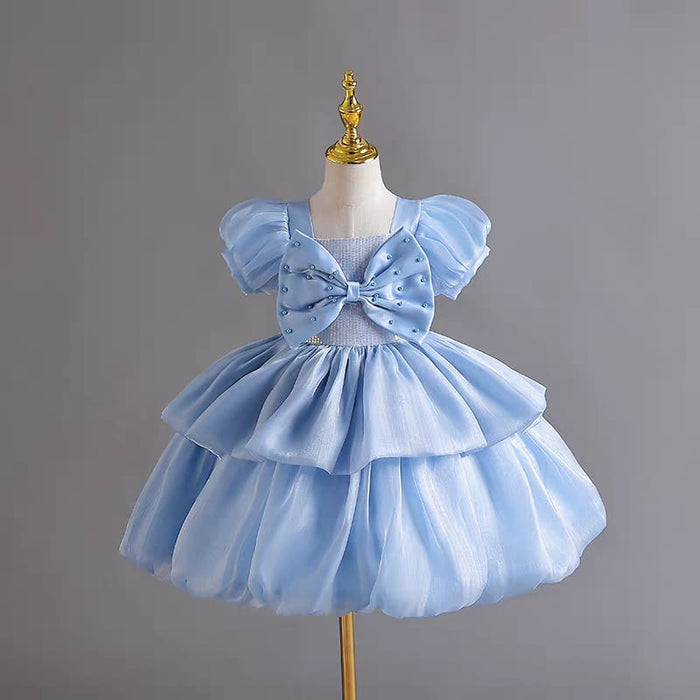 Imported Girls Korean Style Party Dress - Cloudy Blue