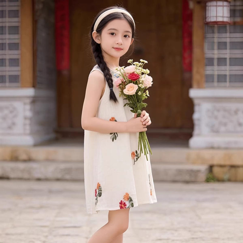 Imported Girls Korean Style Frock - Timberwolf