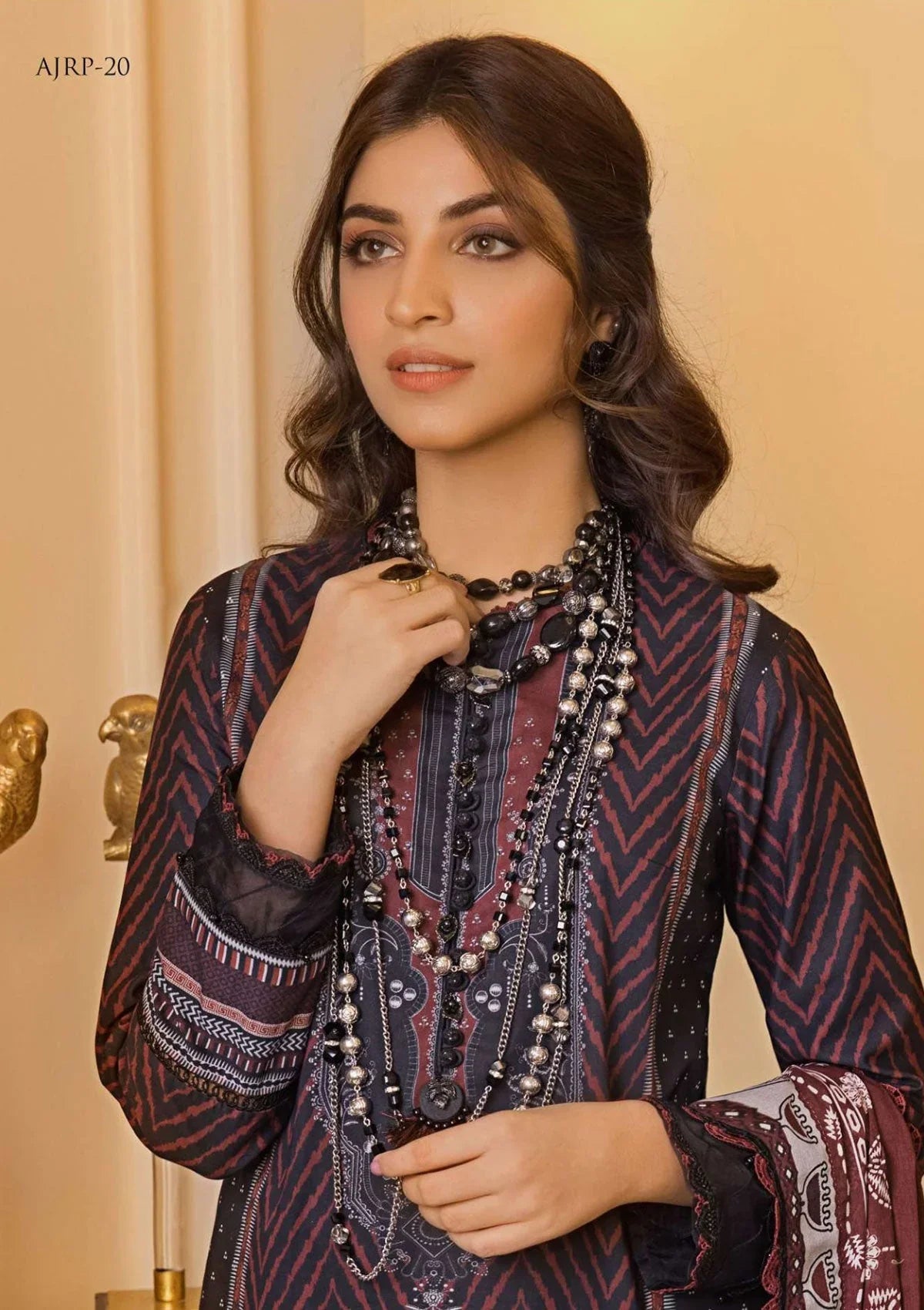 Pakistani Asim Jofa Embroidered Lawn Unstitched Three Piece - AJRP-20