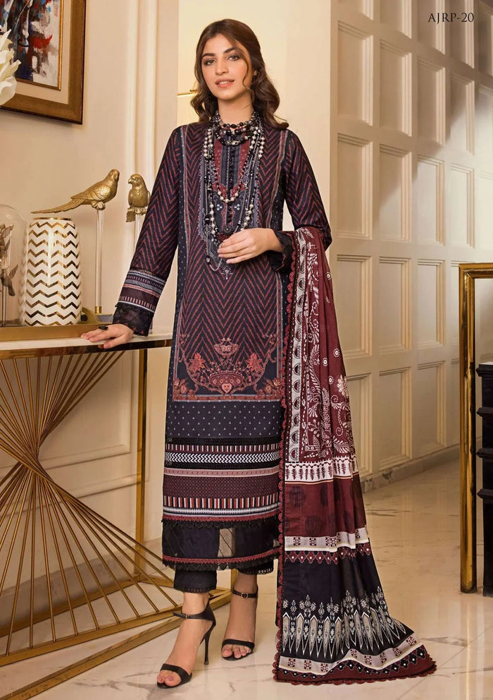 Pakistani Asim Jofa Embroidered Lawn Unstitched Three Piece - AJRP-20