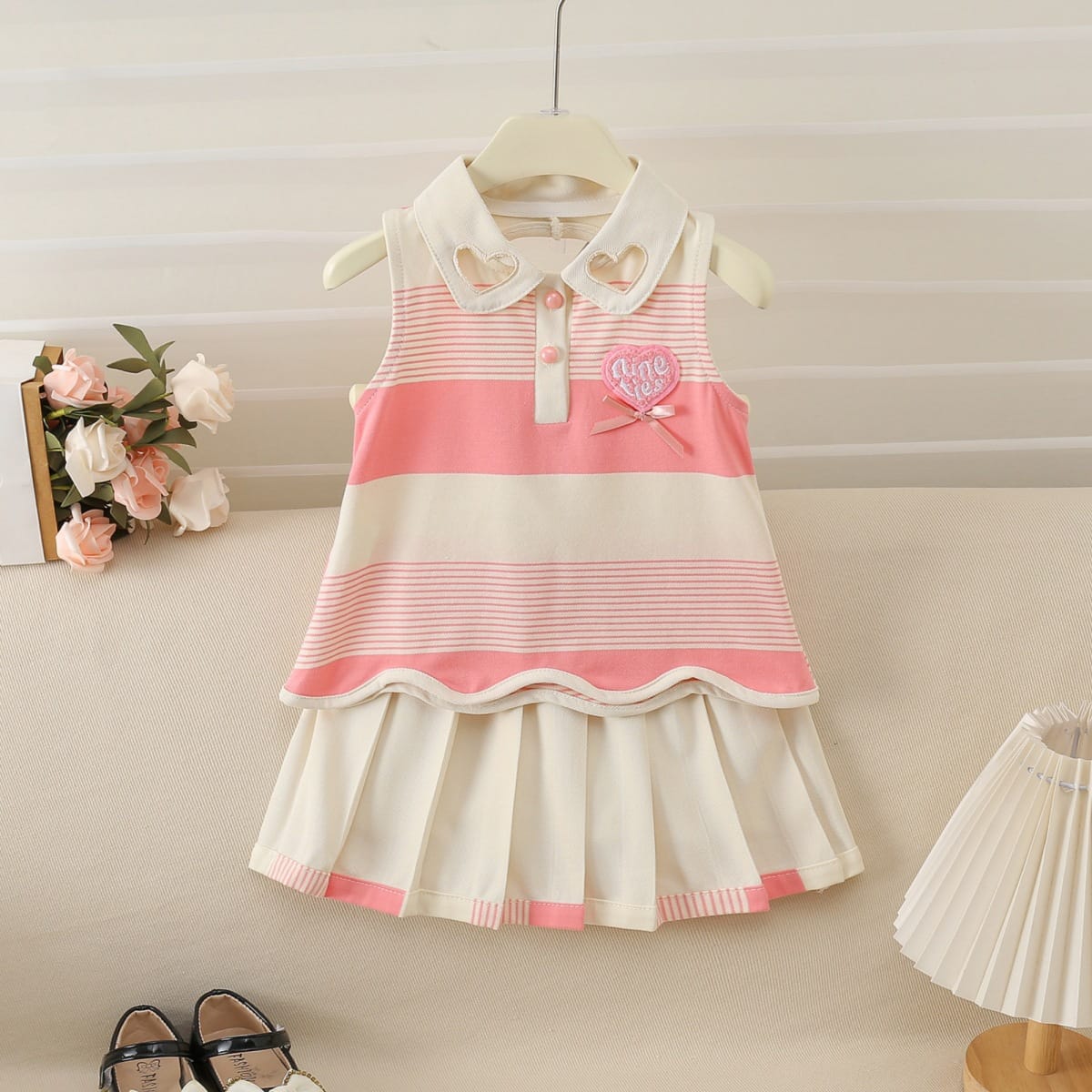 Imported Kids Stylish Top And Pant Set - Light Coral
