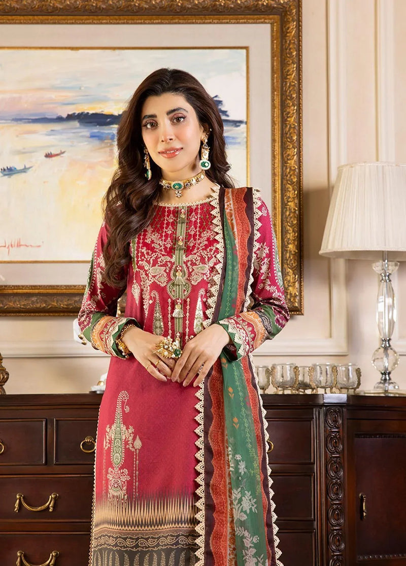 Pakistani Asim Jofa Embroidered Lawn Unstitched Three Piece - AJ23P