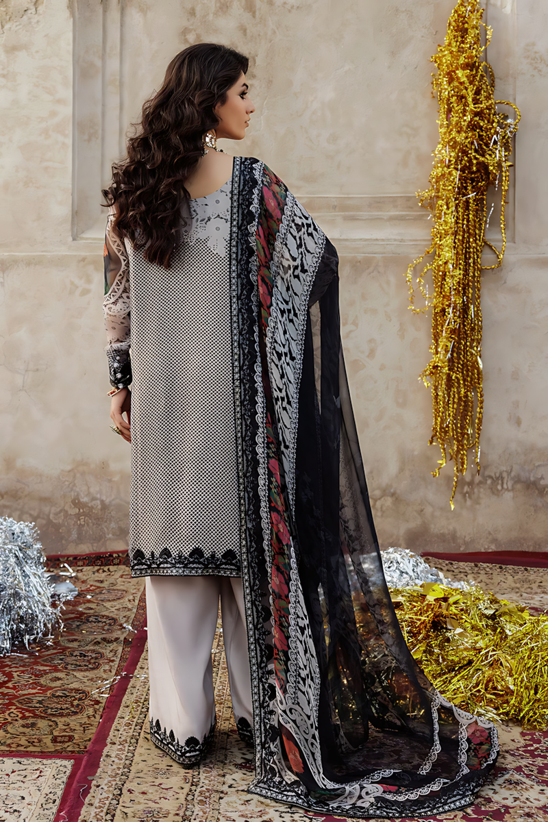 Pakistani Charizma Vasal Embroidered Unstitched Three Piece - Smoky Grey