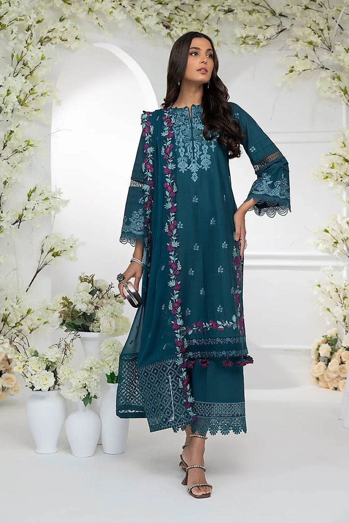 Pakistani Azure Embroidered Unstitched Three Piece