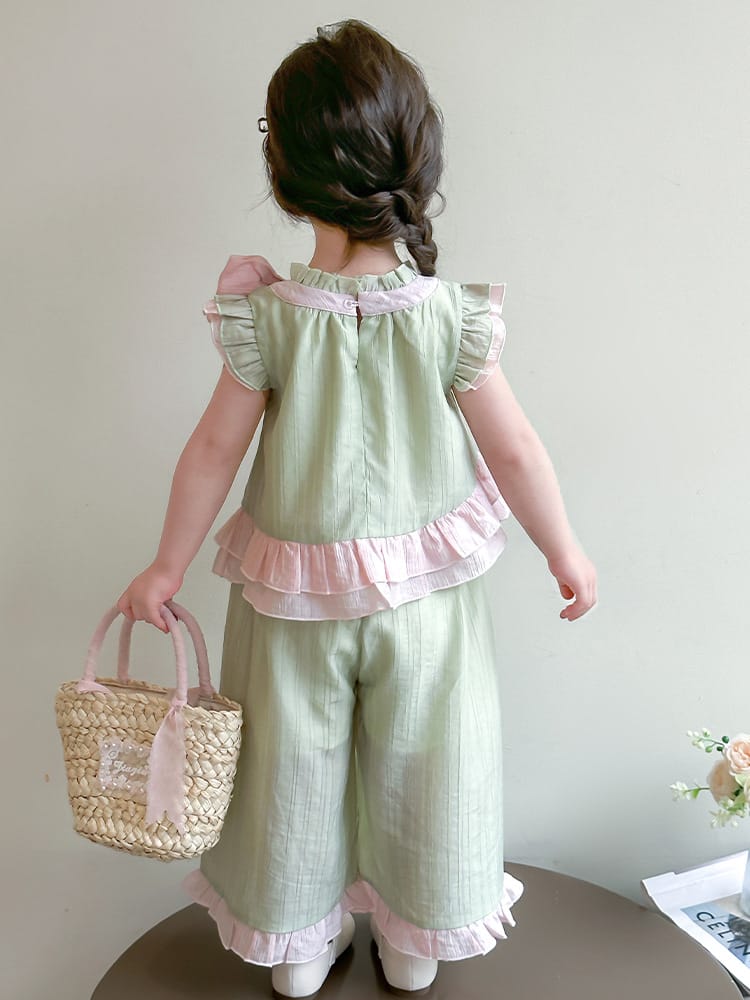 Imported Kids Stylish Top And Pant Set - Teel