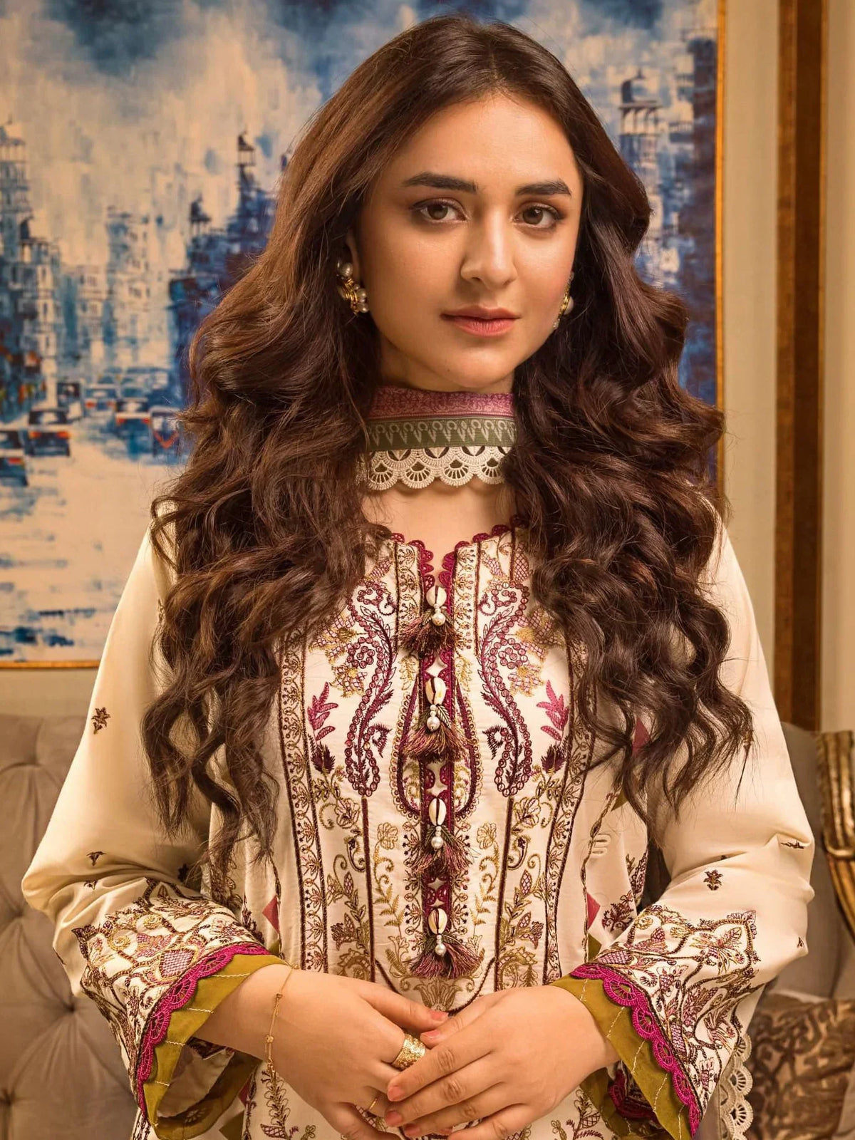 Pakistani Asim Jofa Embroidered Lawn Unstitched Three Piece - AJRP-09
