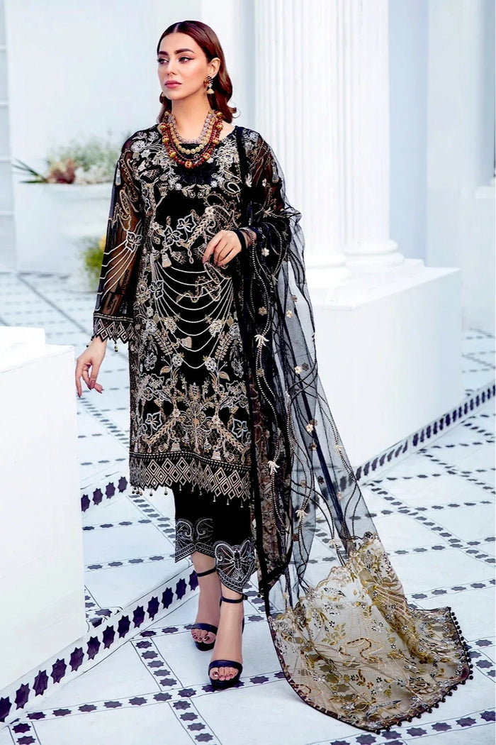Pakistani Ramsha Luxury Chiffon Unstitched Three Piece