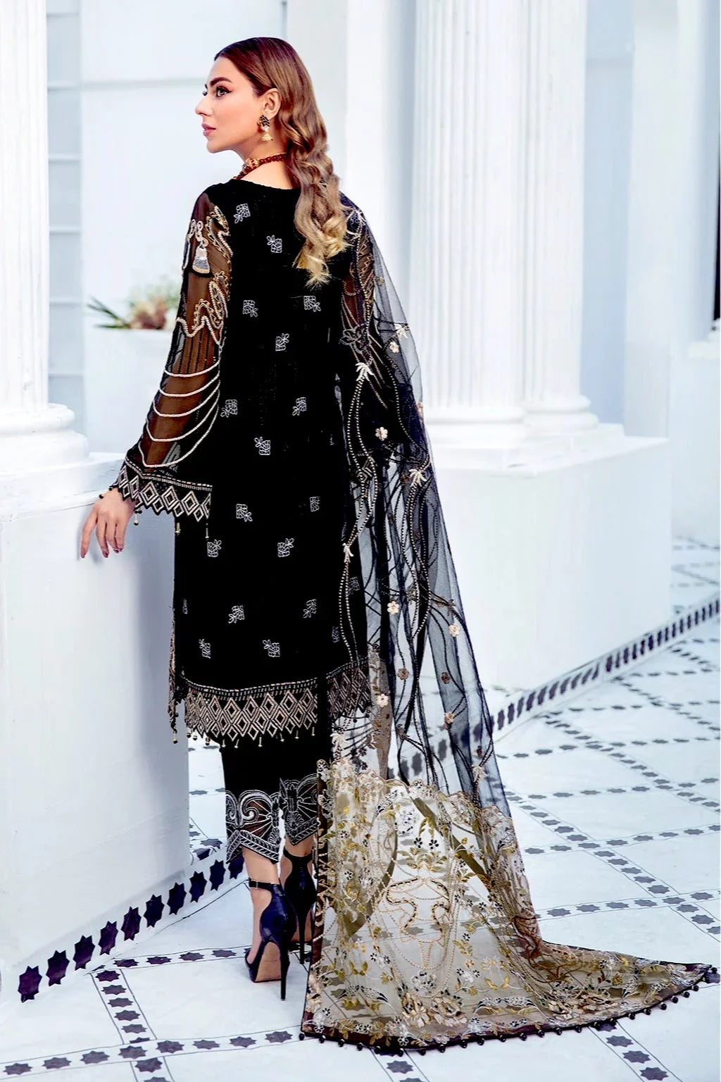 Pakistani Ramsha Luxury Chiffon Unstitched Three Piece