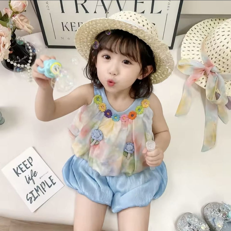 Imported Kids Stylish Top And Pant Set - Blue