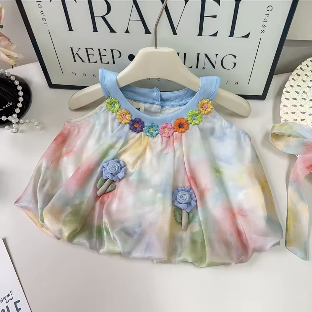 Imported Kids Stylish Top And Pant Set - Blue