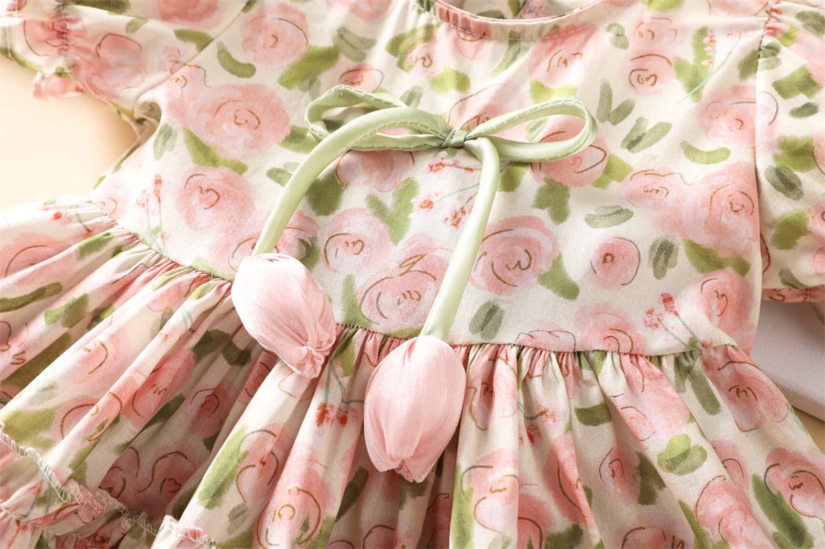 Imported Girls Korean Style Frock - Pale Pink