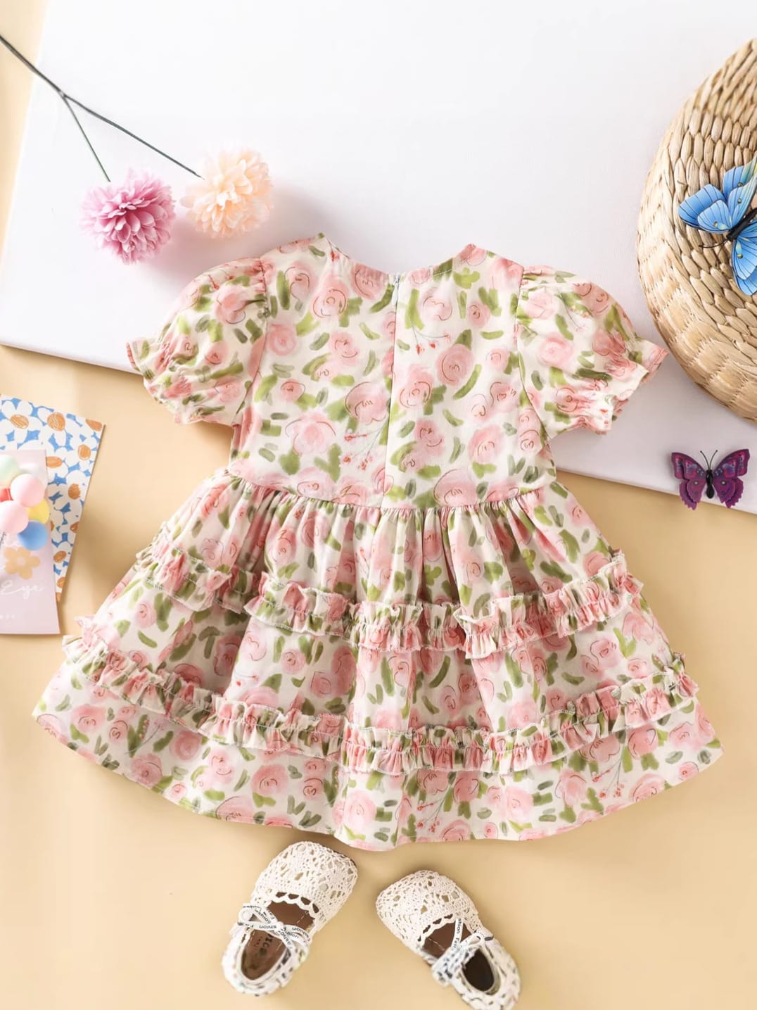 Imported Girls Korean Style Frock - Pale Pink