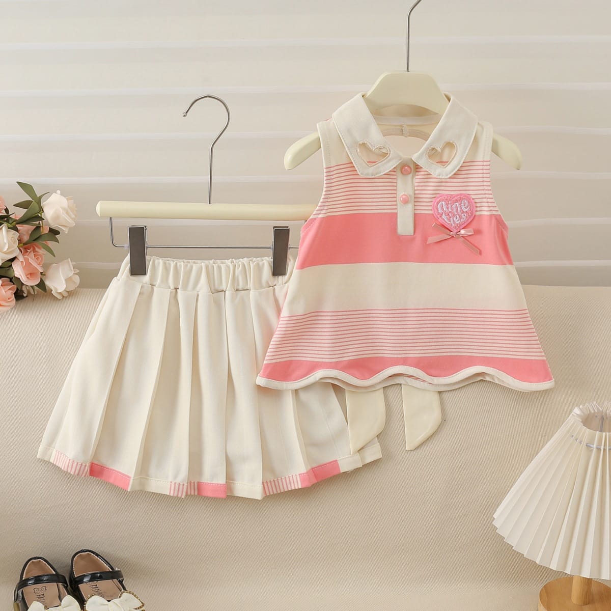 Imported Kids Stylish Top And Pant Set - Light Coral