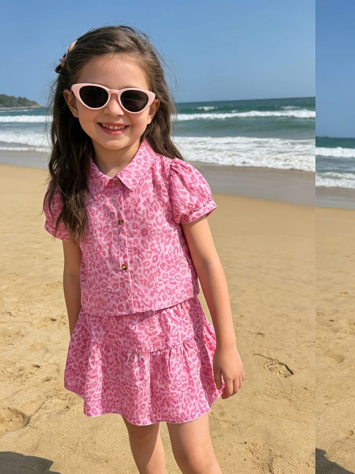 Imported Kids Stylish Top And Pant Set - Soft Pink