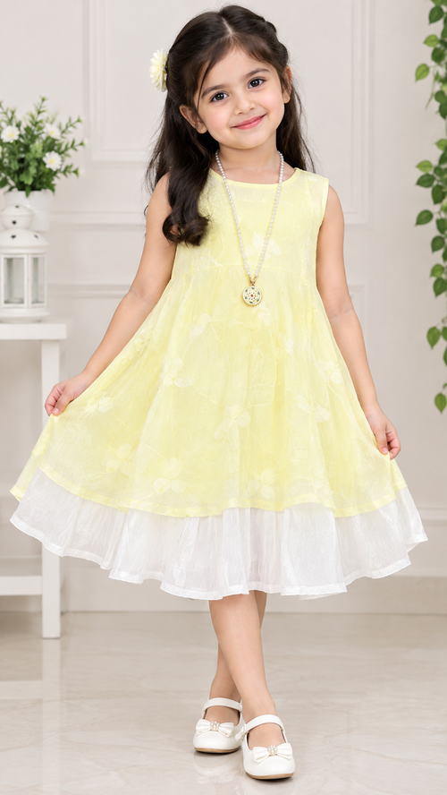 Imported Girls Korean Style Frock - Beryl Green