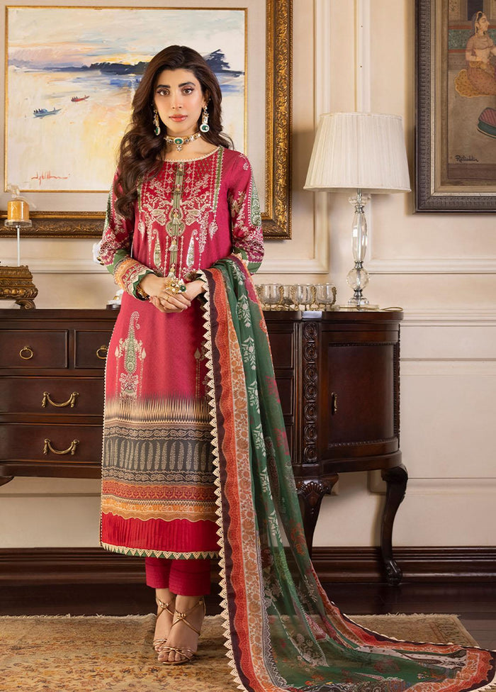 Pakistani Asim Jofa Embroidered Lawn Unstitched Three Piece - AJ23P