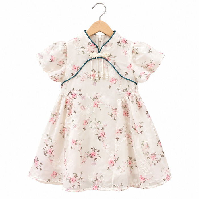Imported Girls Korean Style Frock - Timberwolf