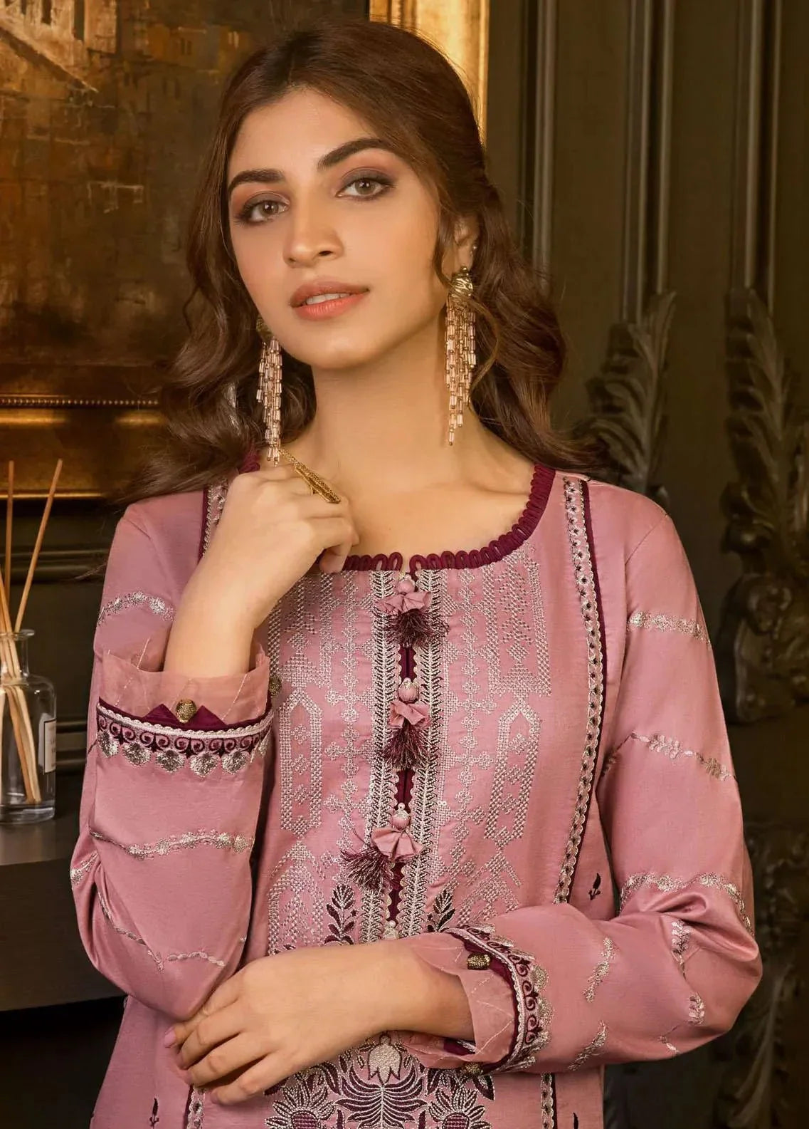 Pakistani Asim Jofa Embroidered Lawn Unstitched Three Piece - AJ23R